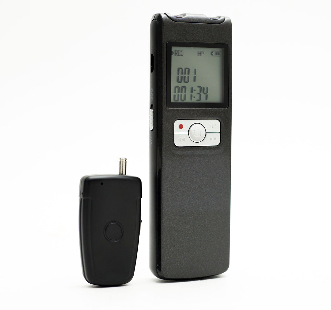 LONG DURATION VOICE RECORDER WITH 16GB MEMORY AND WIRELESS MIC